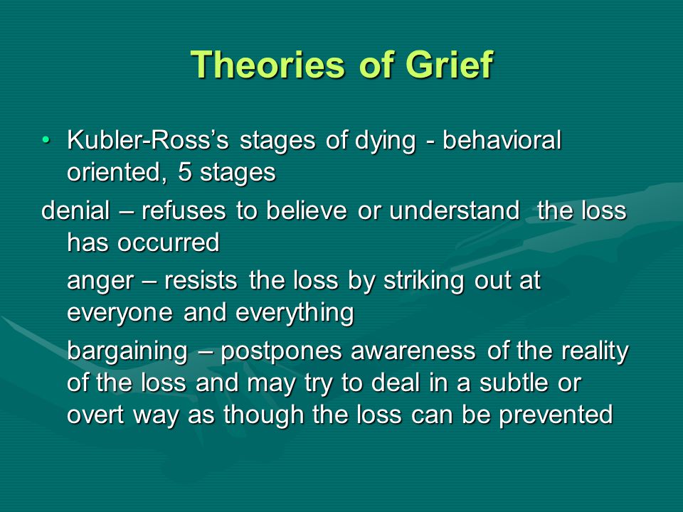 Before the Five Stages were the FOUR Stages of Grief